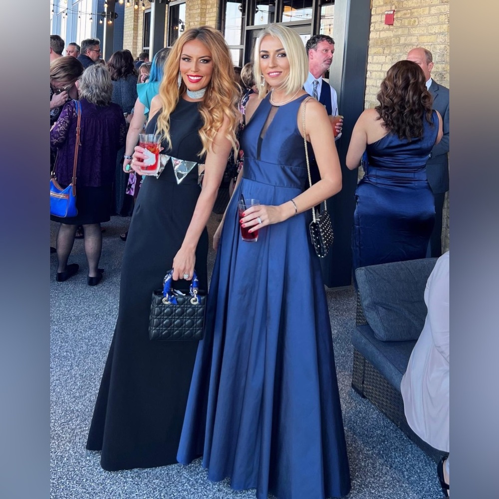 Aidan mattox dress navy blue long